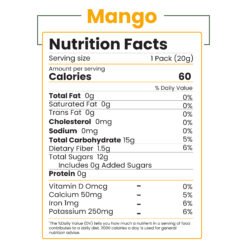 Freeze dried mango Nutrition Info