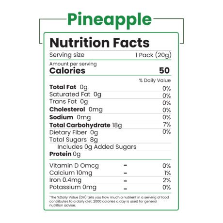 Freeze Dried Pineapple Nutrition Info